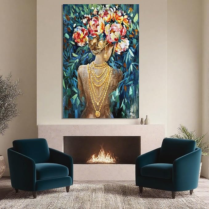 ZENPEE Gold Picture Wall Decoration, Black Tree of Life Wall Decoration, Large Wall Art for Living Room, Suitable for Office or Bedroom, 32" x 48"