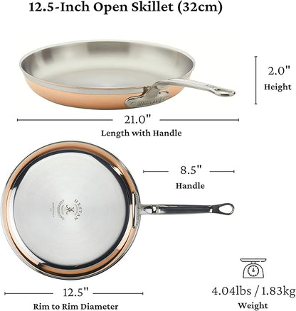 Hestan - CopperBond Collection - 100% Pure Copper Frying Pan, Induction Cooktop Compatible, 12.5-Inch