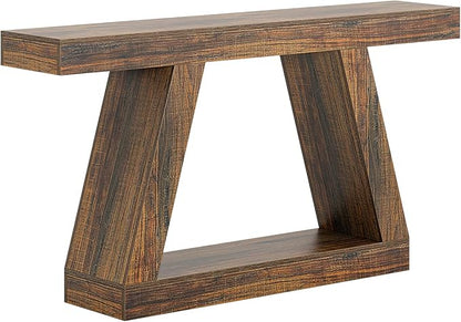 Spaco 55'' Long Console Table,2 Tier Farmhouse Narrow Entryway Table Sofa Table with Storage,Wood Behind Couch Table for Living Room, Hallway,Foyer
