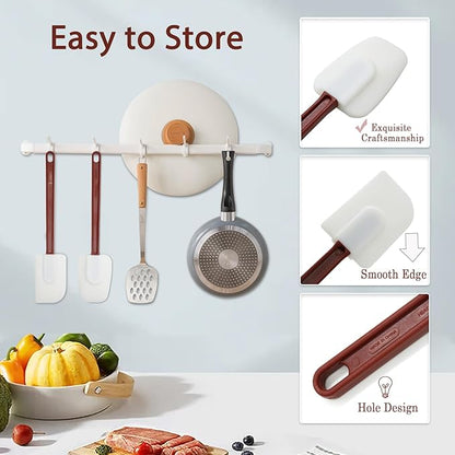 MYTASUY 14 INCH Silicone Spatulas Heat Resistant Heavy Duty Rubber Spatulas Commercial Spatulas Set for Kitchen Use Silicone Cooking Utensils Sets of 2