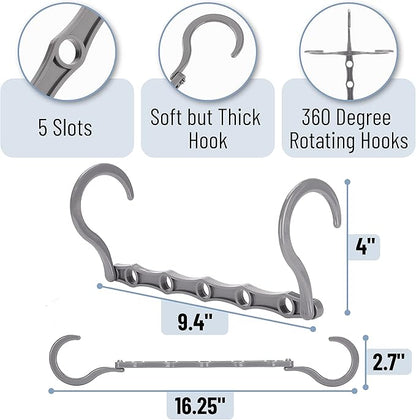 Mr. Pen- Space Saving Hangers, 8 pcs, 360° Rotating Hooks, Magic Cascading Hanger Organizer with 5 Enclosed Slots, Closet Organizers and Storage for Clothes, College Dorm Room Essentials