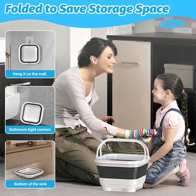 Anivia Foldable-Bath-Toy-Storage-Organizer, Bath Toy Holder with Removable Base, Quick-Drain-Drying Bathtub Toy Storage/Basket, Stand Up Bathroom Shower Toys Holder for Kids - Black