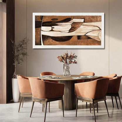 LEVERUP Black and White Abstract Wall Art Textured Wall Artwork Gold Wall Decor for Dining Room Living Room Office 24×48 Inch Hallway Decorations