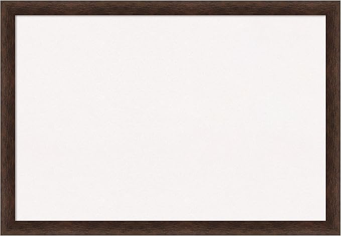 Amanti Art White Cork Board for Wall, 27x39 Vision Board with Brown Wood Frame, Large Corkboard Office Decor for Home Organization, Casual Corkboard Pinboard to display items for home organization