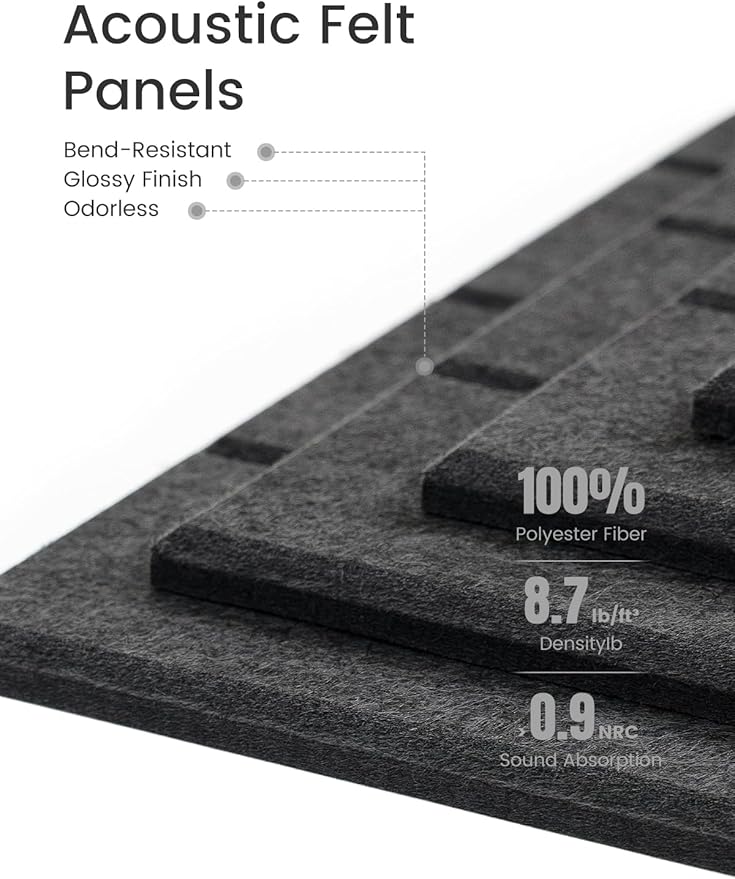 Fluxynara Felt Bulletin Board Tiles -28"x18" Cork Board Alternative for Office Decor, Push Pin Board Wall Organizer 6-Pack-Charcoal Gray