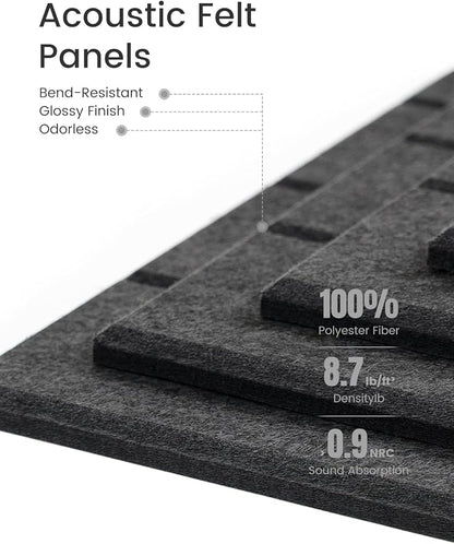 Fluxynara Felt Bulletin Board Tiles -28"x18" Cork Board Alternative for Office Decor, Push Pin Board Wall Organizer 6-Pack-Charcoal Gray