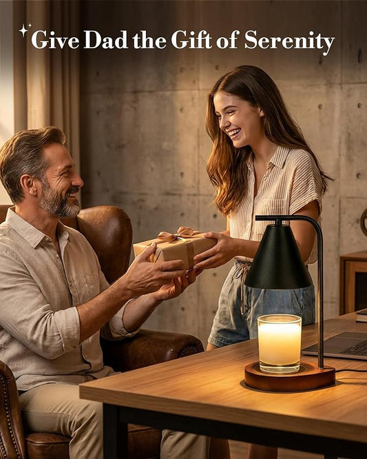 Marycele Candle Warmer Lamp with Timer Black, Birthday Gifts for Women Men, House Warming Gifts New Home Decor Aesthetic Black Walnut, Electric Dimmable Wax Melt Warmer for Jar Candles