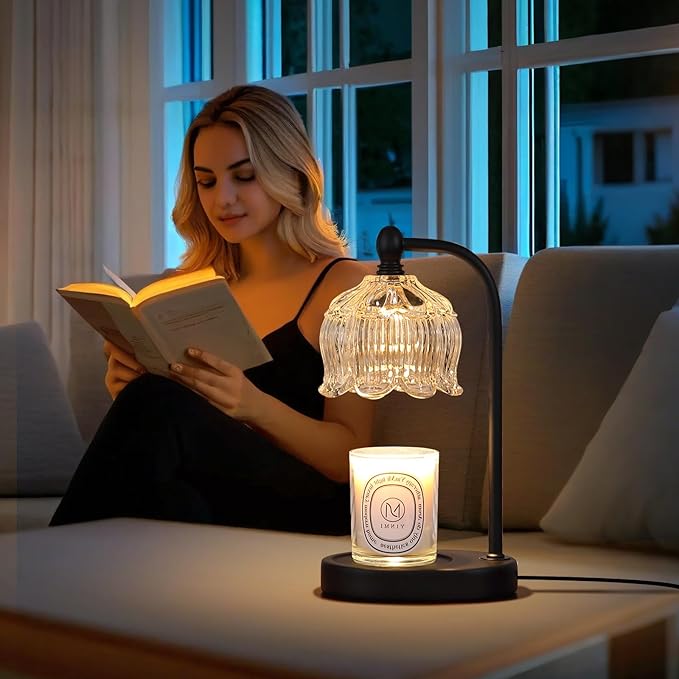 MEIXISUE Black Candle Warmer Lamp with Timer and Dimmer,Flameless Wax Melt Warmer for Jar Candles with 2 Bulbs,House Warming Gifts,Mother's Day/Birthday Gifts for Mom/Wife,Home Decor