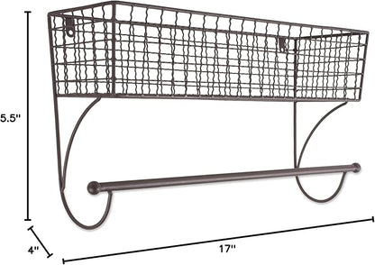 DII Rustic Farmhouse Bathroom Décor, Metal Storage, Large Towel Bar, Rustic
