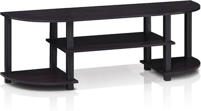 Furinno Turn-S-Tube Wide TV Entertainment Center, Dark Walnut