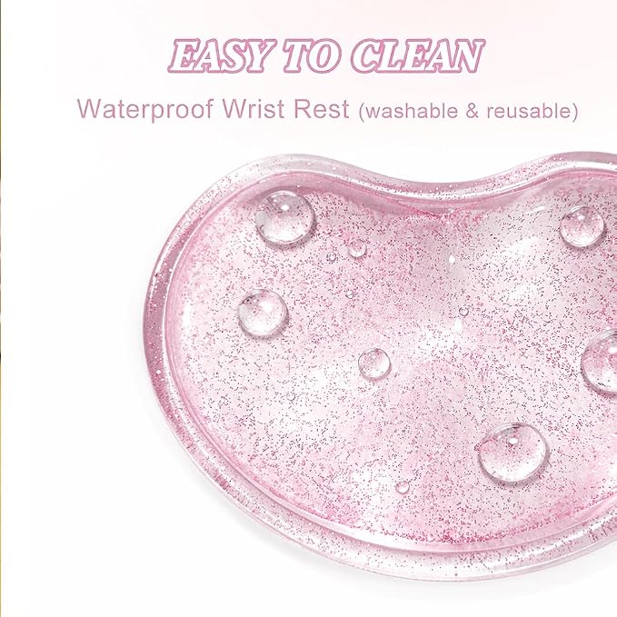 Soft Mouse Wrist Rest Pad Comfortable Cool Silicone Gel Ergonomic Cushion Small-Sized Hand Pain Relief Support Pad with Gel-Filled for Laptop Computer Office & Home (Bright Pink)