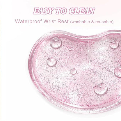 Soft Mouse Wrist Rest Pad Comfortable Cool Silicone Gel Ergonomic Cushion Small-Sized Hand Pain Relief Support Pad with Gel-Filled for Laptop Computer Office & Home (Bright Pink)