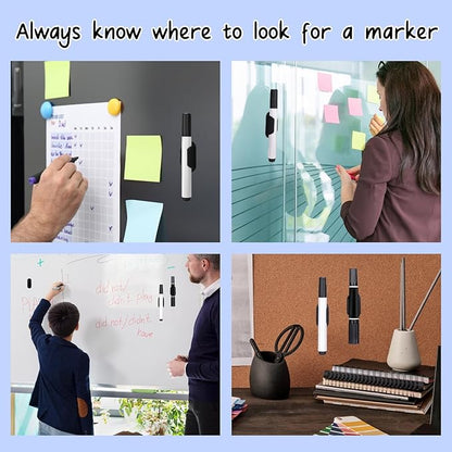 AIERSA Large Silicone Marker Holder for White Board, Dry Erase Adhesive Marker Holder, Marker Holder for Classroom Desk, Clipboard, Lockers, Wall, Single Marker Holder for School Office Supplies