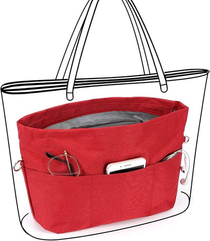 VANCORE Purse Bag Organizer Insert with 13 Pockets, Handbag and Tote Bag Inside Shaper with Zipper