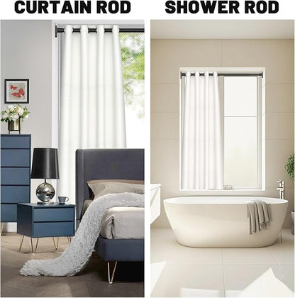 UIOSANRT Matte Black Shower Curtain Rod 31-68 inches, Stainless Steel Shower Rod & Tension Rod, Adjustable Tension Shower Curtain Rod for Bathroom, Windows, Closet