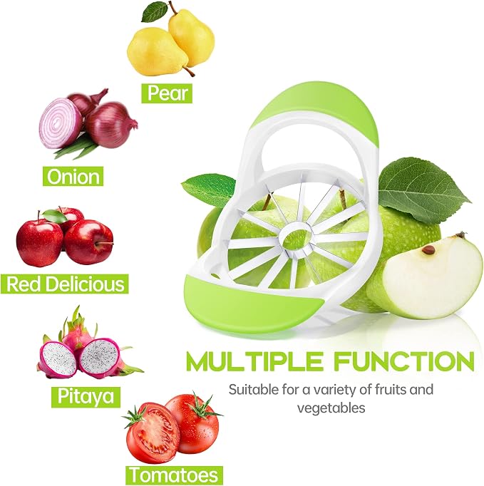 Supercenter Apple Cutter, Apple Corer and Slicer - 4.72 Inch Apple Slicer | Stainless Steel Apple Corer Tool with 12 Super Sharp Blades, lightweight Apple Slicer and Corer with Anti-slip Handle