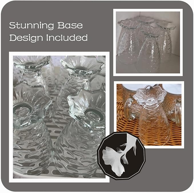 6 Pack Cocktail Glasses, Unique Mermaid Glass Decorative Cup Drinking Glasses Suitable for Cocktail, Wine, Juice, Water, Milk, Dishwasher safe