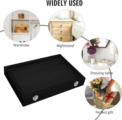 Vicoter Velvet Necklace Display Jewelry Tray 20 Hook Necklace Tray Necklace Pendant Jewelry Tray for Women and Girls