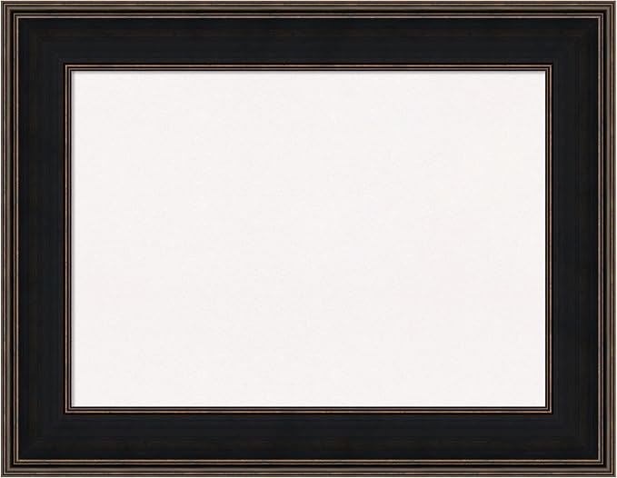 Amanti Art White Cork Board for Wall, 28x36 Vision Board with Brown Wood Frame, Medium Corkboard Office Decor for Home Organization, Casual Corkboard Pinboard to display items for home organization