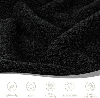 Exclusivo Mezcla Fleece Twin Size Bed Blanket, Ultra Soft, Lightweight and Fuzzy Black Blanket for Women, Home Decor, 60x80 Inches