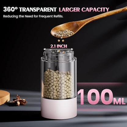 Salt and Pepper Grinder Set Birthday Gifts for Mom Automatic Battery Upgraded Larger Capacity Pink Salt Pepper Set New Apartment Gifts for Housewarming Cooking Gift