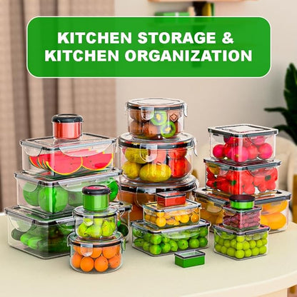 54 Pcs Food Storage Containers with Lids Airtight, (27 Containers &27 Lids) Reusable BPA-Free Plastic Food Containers for Kitchen Organization, Leak Proof Freezer/Microwave Safe Meal Prep Lunch Boxes