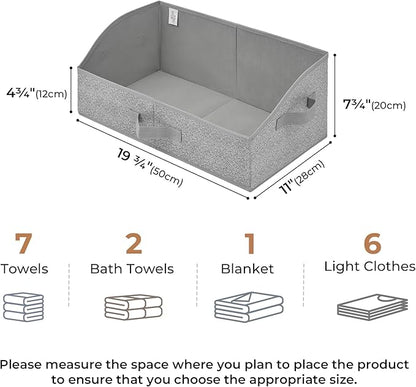 GRANNY SAYS Closet Organizers and Storage, Trapezoid Storage Bins, Gray, Dog Toy Bin, Storage Baskets for Shelves, Fabric Storage Bins with Handles, Clothing Organizer, Gray, 3-Pack