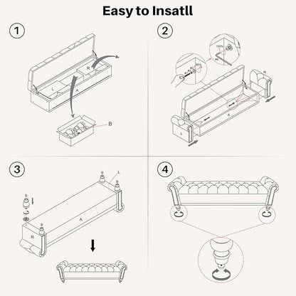 Storage Bench for Bedroom, 67" End of Bed Bench King Size, Upholstered Chenille Storage Ottoman with Tufted Cushioned Rolled Arm Large Storage Space for Living Room Entryway, Light Brown