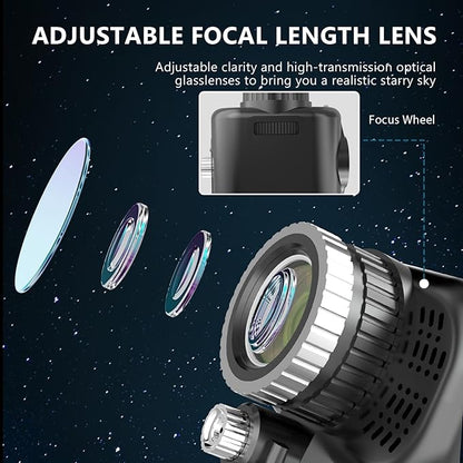 Planetarium 3D Galaxy Projector, Built-in 60 Scene Modes, with Bluetooth Speaker & Remote Control, Star Projector Light for Living Room Bedroom, forr Gifts for Kids, Adult（Robot Dog Black）