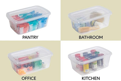 Rubbermaid Cleverstore 6 Qt Clear Storage Bins with Lids, 12-Pack, Stackable, BPA-Free, Made in USA