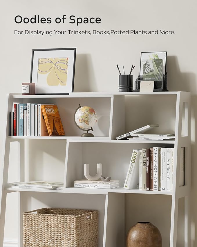 Extendable Bookshelves Set of 3, 3 Tier Wood Bookcases Storage Book Shelves Adjustable Organizer for Bedroom Living Room Home Office Corner, White