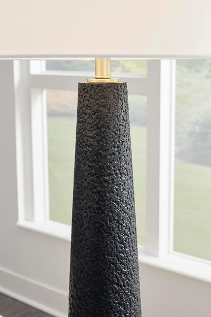 Signature Design by Ashley Hallburg Modern Textured Polyresin Floor Lamp with 3-Way Switch, Black