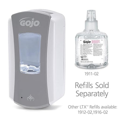 GOJO LTX-12 Touch-Free Foam Soap Dispenser, Gray/White, for 1200 mL GOJO LTX-12 Soap Refills (Pack of 1) - 1984-04