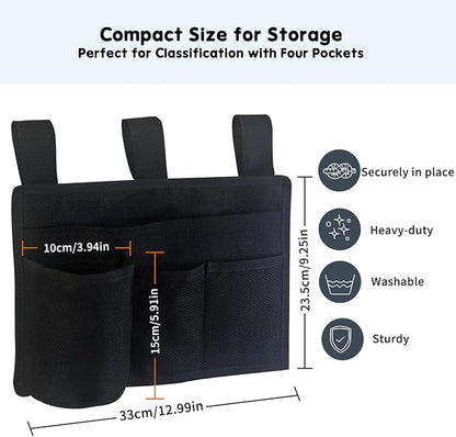 Boczif Bedside Storage Caddy, Bunk Bed Storage Bag, Hanging Bedside Organizer for TV Remote Control, Phones, Tablets, Bedside Pocket for College Dorm Rooms Baby Bed Rails, Hospital, Camp