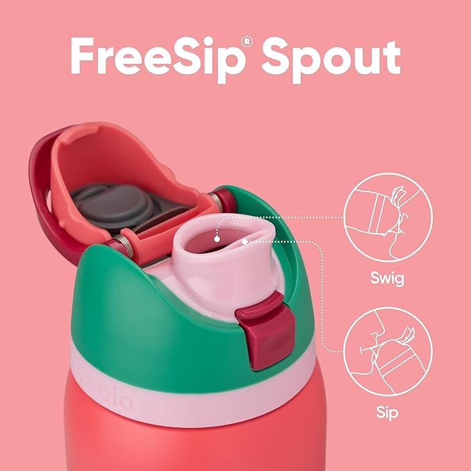 Owala FreeSip Insulated Stainless Steel Water Bottle with Straw for Sports, Travel, and School BPA-Free Sports Water Bottle, 32 oz, Strawberry Field | Insulated, with Straw, for Sports, Travel, and School, BPA-Free