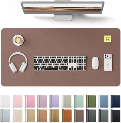 YSAGi Leather Desk Protector, Office Mat, Large Mouse Mat, Non-Slip PU Leather Blotter, Laptop Pad, Waterproof Writing Pad for Office and Home (Chocolate, 31.5" x 15.8")