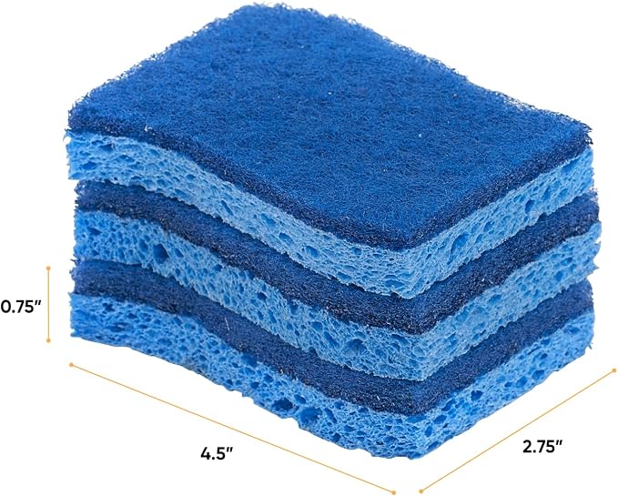 Kitchen Sponges for Washing Dishes, Non-Scratch Cellulose Dish Scrub Sponges, Cleaning Sponges for Household Use, Safe Cleaning Products, Kitchen Sponges Pack of 24, by Superio