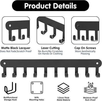 2 Pack Key Holder Wall Mount, Key Holder for Wall,Key Wall Holder, Key Hooks Hanging Keys, Key Hanger Wall Mount with 10 Hooks, Key Rack for Living Room, Kitchen, or Bathroo