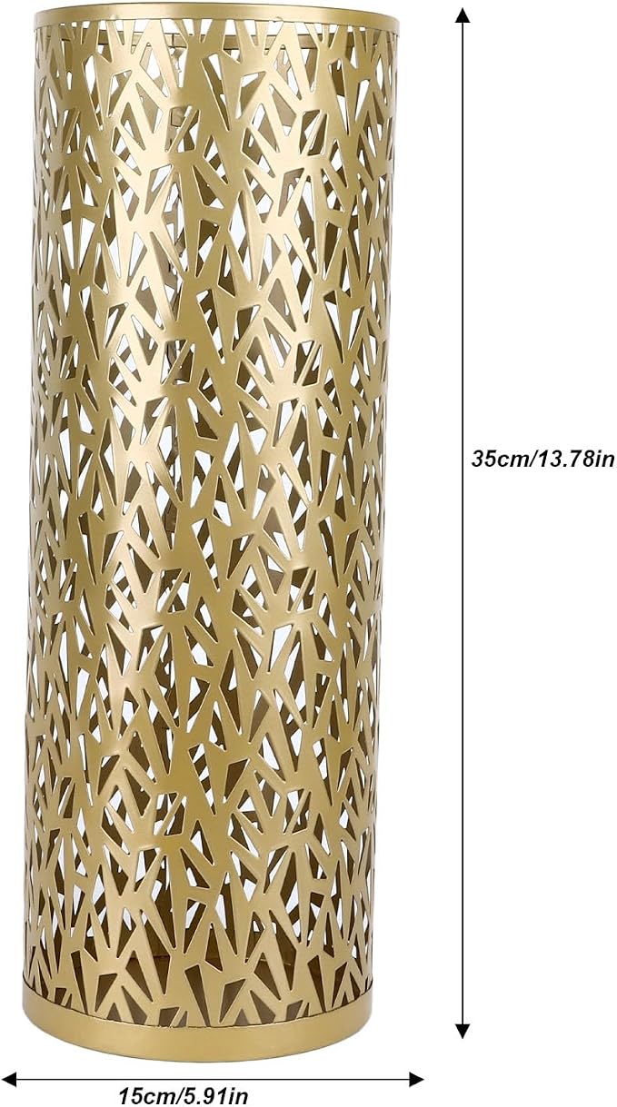 Umbrella Stand Rack for Entryway Metal Hollowed Freestanding Round Umbrella Holder Organizer Bin for Home Hotel Office Decor (Medium)