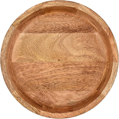 Decorative Bowl Mango Wood for Home Décor, for Dining Table Center, Living Room, Kitchen Décor (10" x 10" x 2.5")