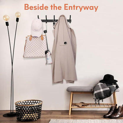 Coat Rack Wall Mount, Coat Hook Wall Mount, Wall Hooks for Hanging, Hat Rack for Walls, Coats Hanger with 10 Hook, Towel Hooks for Bathrooms (1 Pack, Black)