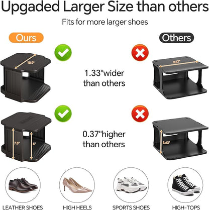 Kitstorack Stackable 16-Tier Shoe Rack for Closet & Entrance - Tall, Narrow, Vertical Shoe Stand - Plastic, Free Standing - Ideal for Small Spaces