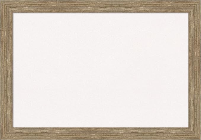 Amanti Art White Cork Board for Wall, 14x20 Vision Board with Brown Wood Frame, Small Corkboard Office Decor for Home Organization, Casual Corkboard Pinboard to Display Items for Home Organization in