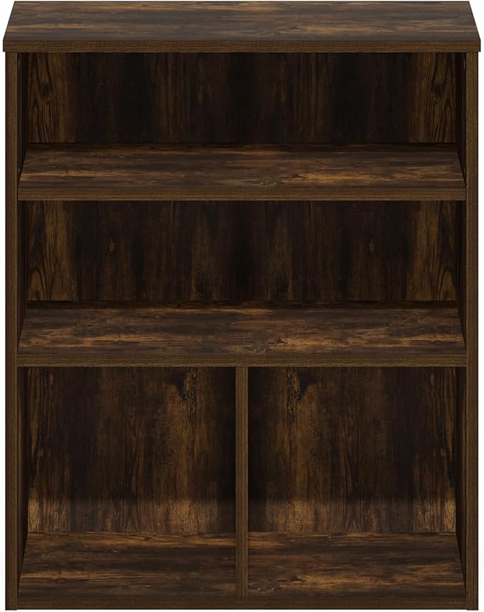 Furinno PASIR Book Shelf, 3-Tier Display Bookshelf, Bookcase, 11.8 x 23.6 x 28.1, for Living Room, Bedroom, Home Office, Amber Pine
