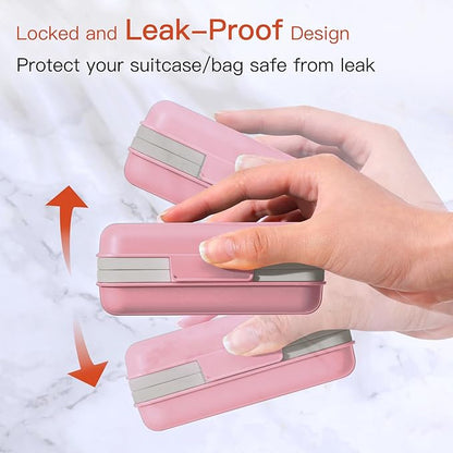 Quatish Leakproof Bar Soap Holder Dish with Lid for Shower, Portable 1 Pack Travel Soap Case Box for Gym, Camping, Hiking, Outdoor Use, Travel Size Toiletries Essentials, Keeps Soap Dry, Pink