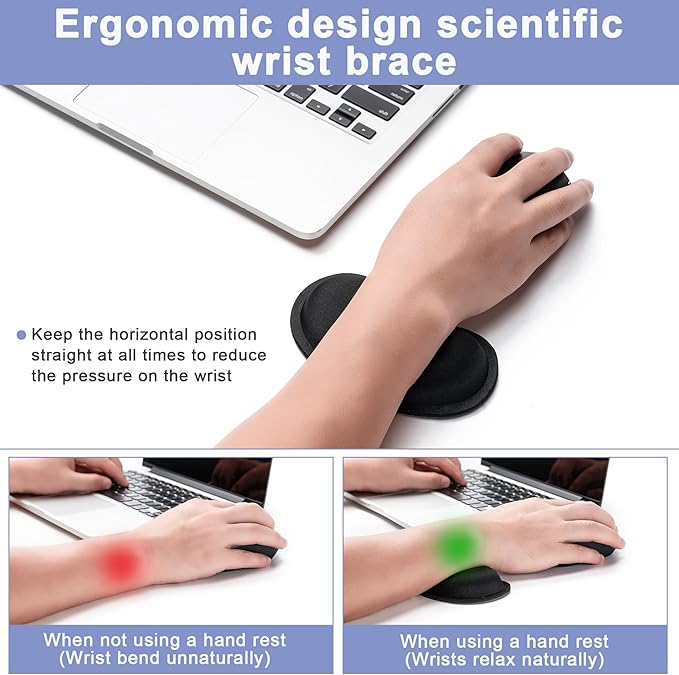 Hoewina Keyboard Wrist Rest,Ergonomic Wrist Rest,Superfine Fabric and Gel Memory Foam Wrist Pad for Computer Keyboard for Easy Typing & Pain Relief, Suitable for Office, Family, Outdoor