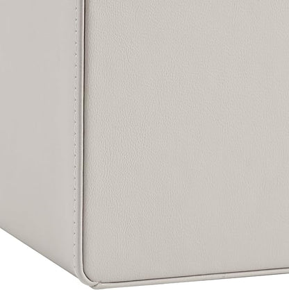 PU Leather Desk Organizer, Luxury Remote Control Holder for Home, Office Desk Accessories Table Caddy Bedside Nightstand Organizer (Dark Beige)