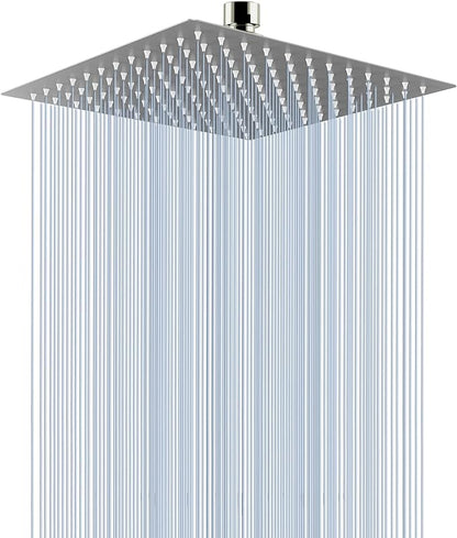 Voolan Rain Shower head, High Pressure Shower Head Made of 304 Stainless Steel, Relaxed Shower Experience Even at Low Water Flow and Pressure (10" Brushed Nickel)