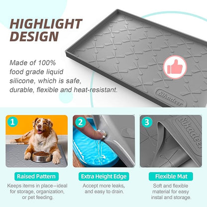 SIKADEER 22" x 22" Under Sink Mat Waterproof, Silicone Mat Kitchen Drawer Shelf and Cabinet Liner, Sink Protector for Kitchen Organizers and Storage, Boot Tray Pet Food Mats