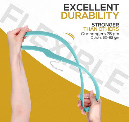 50 Pack New Premium Quality Velvet Hangers Ultra Thin Non Slip Adult Felt Space Saving Hangers for Closet Heavy Duty Coat Pants Dress Hangers 360° Swivel Hook Hold Upto 10 lbs Teal